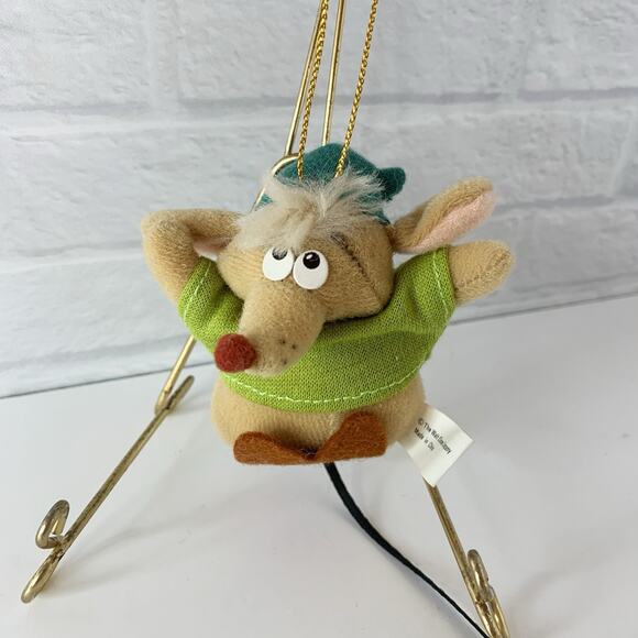 Vintage Christmas Ornament Gus The Mouse Disney Cinderella Plush Fabric - Picture 5 of 5